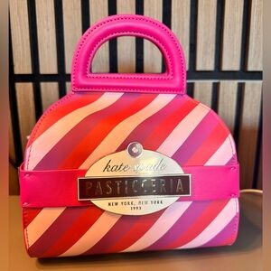 Brand new authentic kate spade New York Pasticceria Pink Stripe Mini Dome Bag